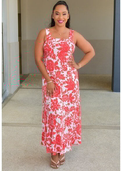 MSK KOLLYNS- Long Printed Small Straps Dress