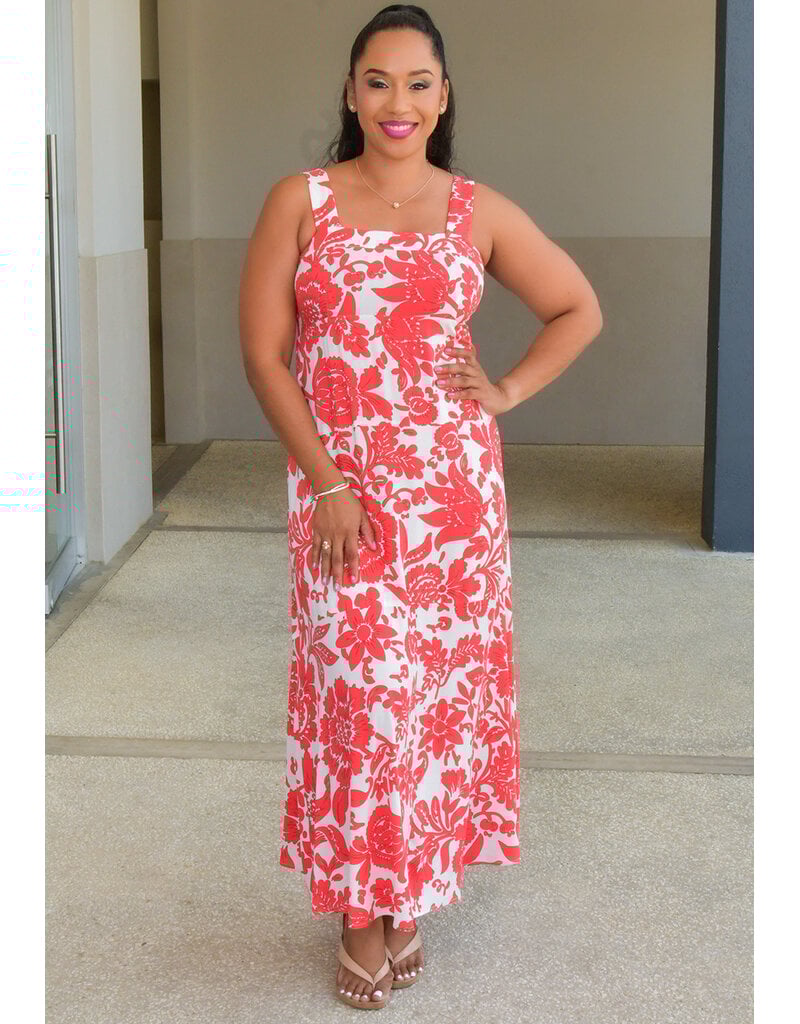 MSK KOLLYNS- Long Printed Small Straps Dress