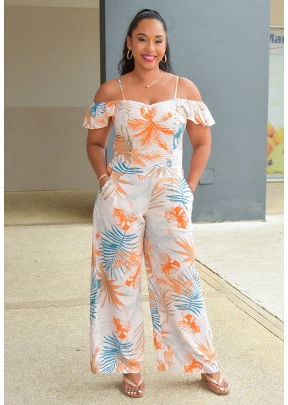 AMORE KOLBY- Printed Cold Shoulder Jumper