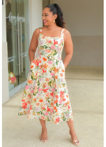 Julia Jordan NEVIA- Long Floral Small Strap Dress