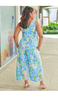 REQUNA- Floral V-Neck Jumper with Band