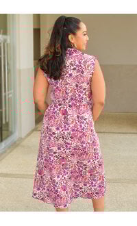 RIAK- Printed Button Down Dress with Collar