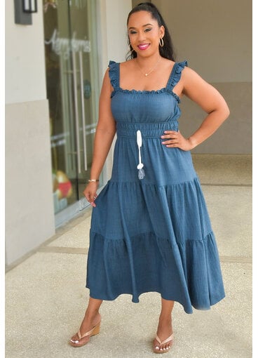 Maison Tara WARREN- Solid Dress with Elastic Straps