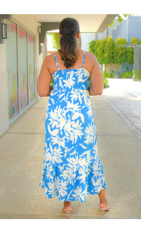 Second Generation KINGY- Long Printed Spaghetti Strap Dress