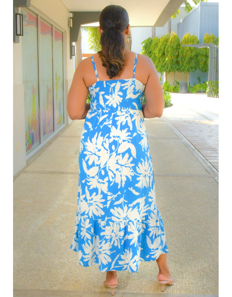 Second Generation KINGY- Long Printed Spaghetti Strap Dress