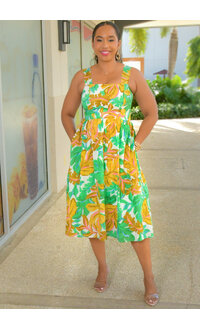 MAGGY  LONDON KABIE- Floral Print Thin Strap Dress