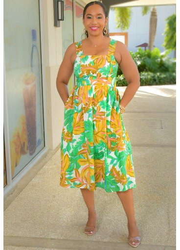 MAGGY  LONDON KABIE- Floral Print Thin Strap Dress