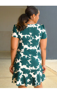 Shelby & Palmer KAHEEM- Floral Short Sleeve Frill Hem Dress