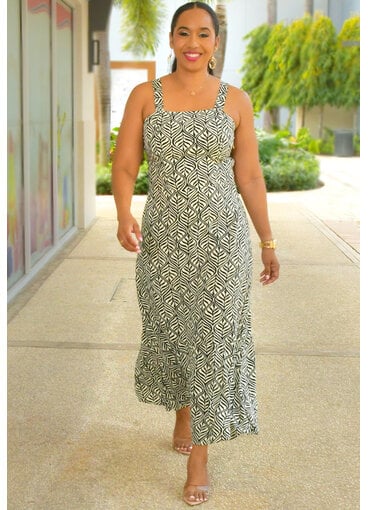 RYOCCO KIPP- Long Printed Dress with Small Straps