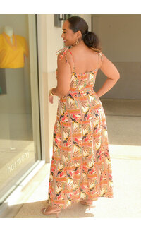 Julia Jordan NABEL- Long Printed Dress with Tie Straps