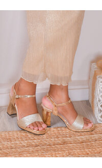 PENNE Glitter High Chunky Heel Shoes