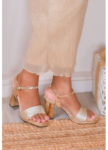 PENNE Glitter High Chunky Heel Shoes