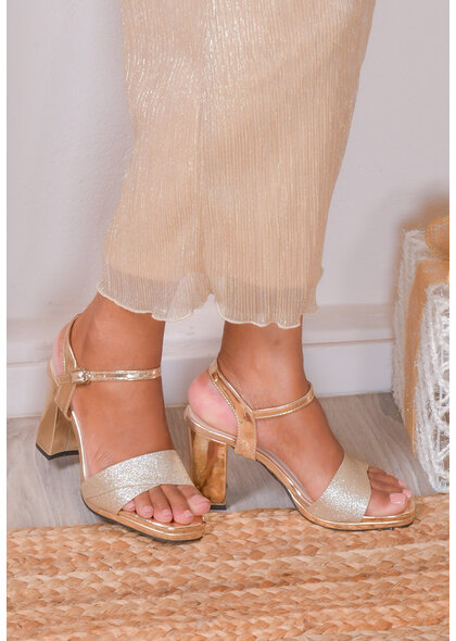 PENNE Glitter High Chunky Heel Shoes