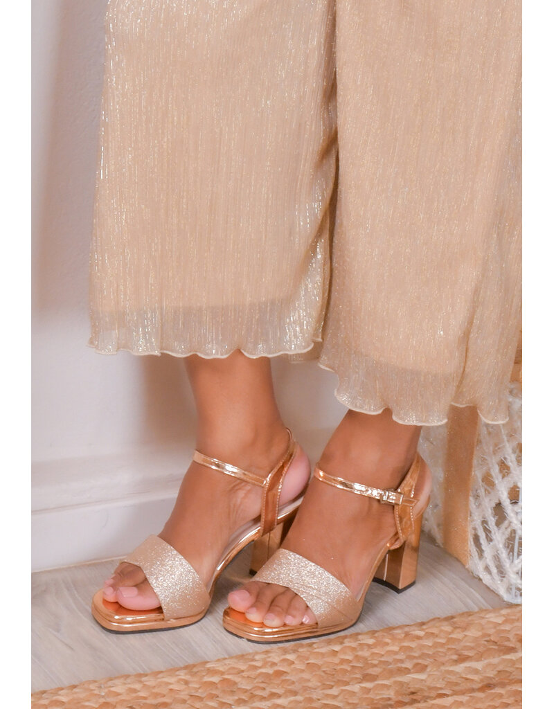 PENNE Glitter High Chunky Heel Shoes