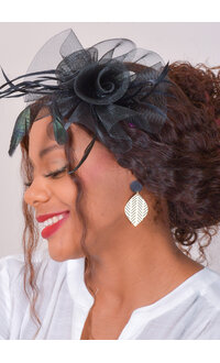 Small Mesh Fascinator with 2 Roses
