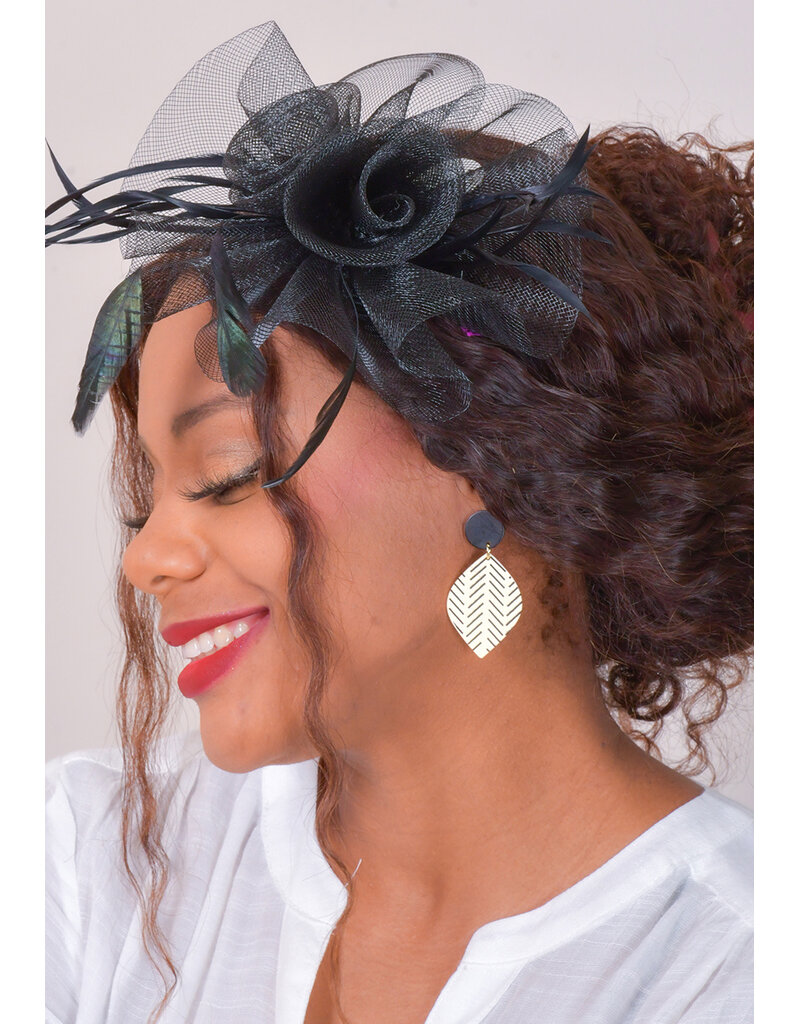 Small Mesh Fascinator with 2 Roses