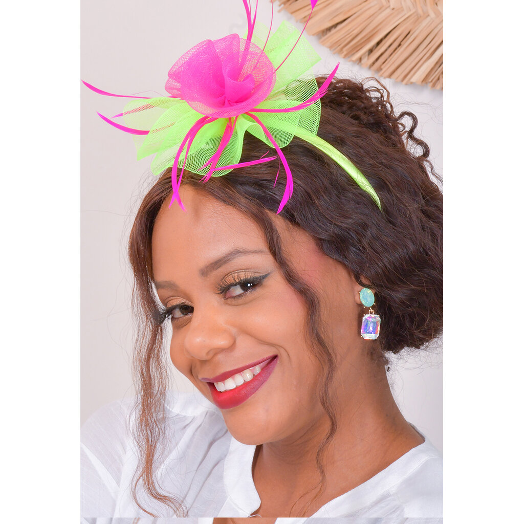 Small Mesh Fascinator with 2 Roses
