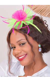 Small Mesh Fascinator with 2 Roses
