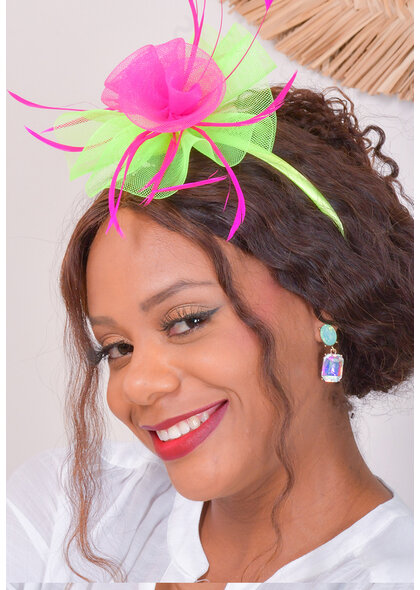 Small Mesh Fascinator with 2 Roses