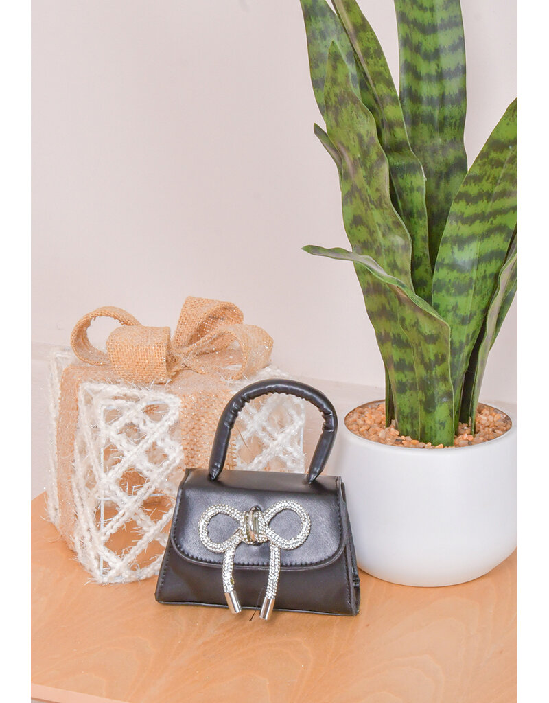 Nihao Small Bag with Rhinestone Bow on Flap