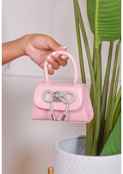 Nihao Small Bag with Rhinestone Bow on Flap