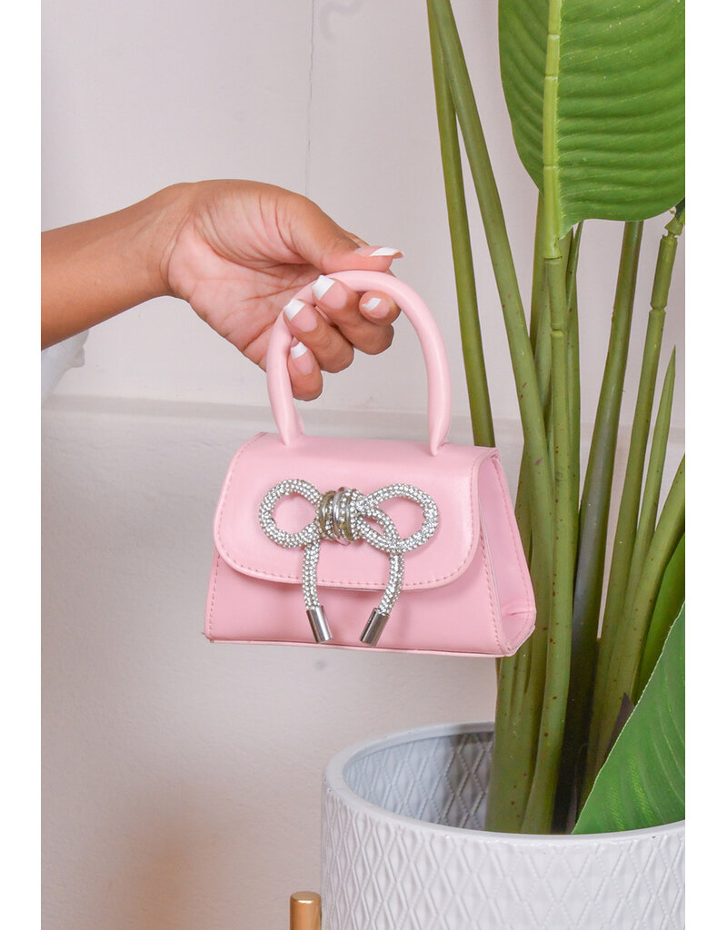 Nihao Small Bag with Rhinestone Bow on Flap