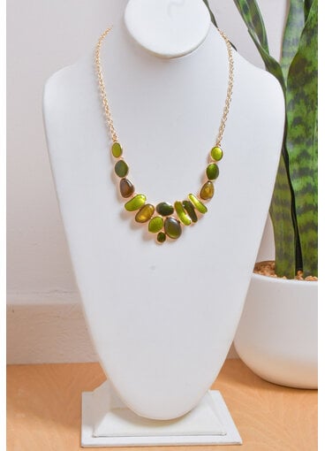 AJ Fashions Small Multi Shaped Stones Necklace Set