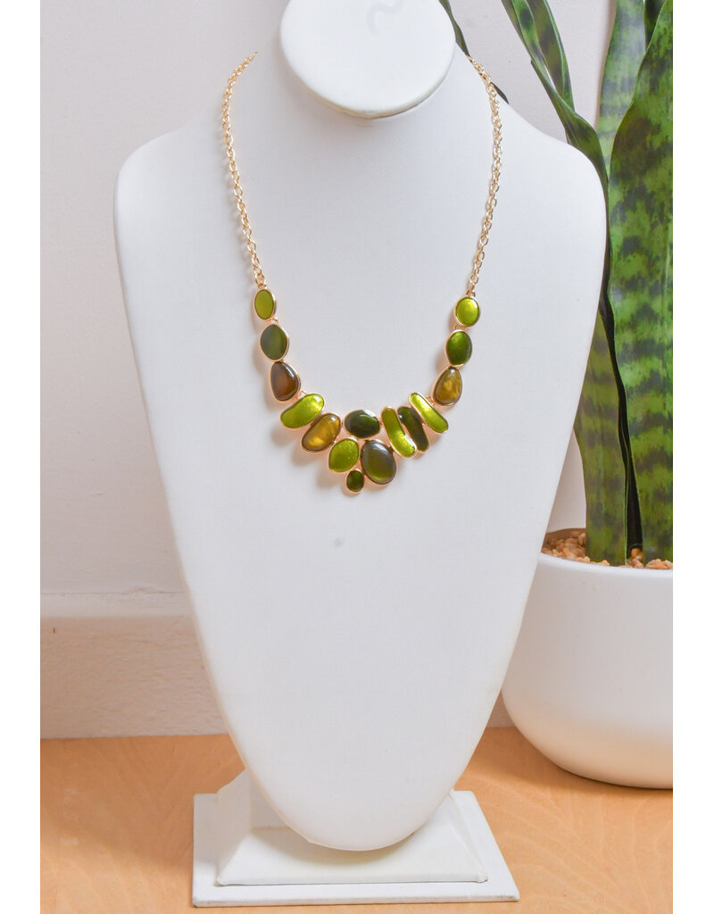 AJ Fashions Small Multi Shaped Stones Necklace Set