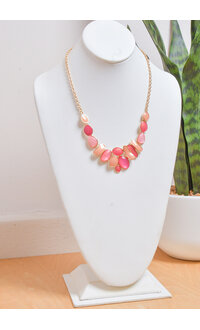 AJ Fashions Small Multi Shaped Stones Necklace Set