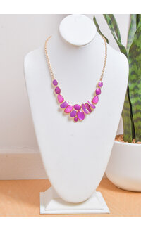 AJ Fashions Small Multi Shaped Stones Necklace Set