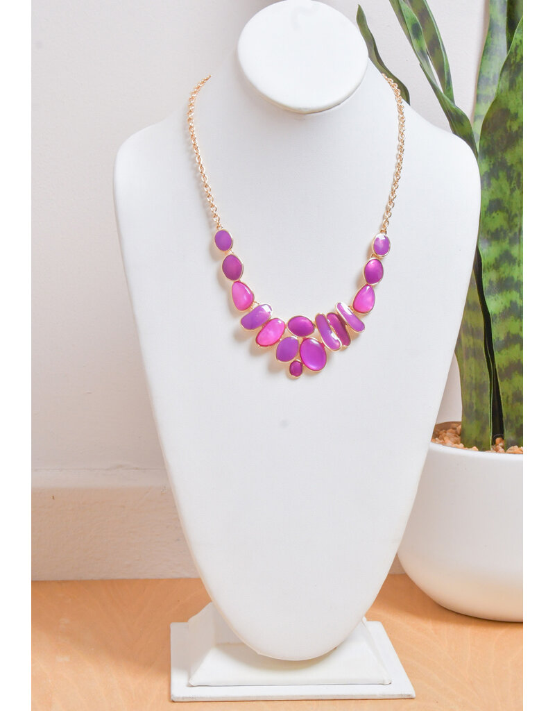 AJ Fashions Small Multi Shaped Stones Necklace Set