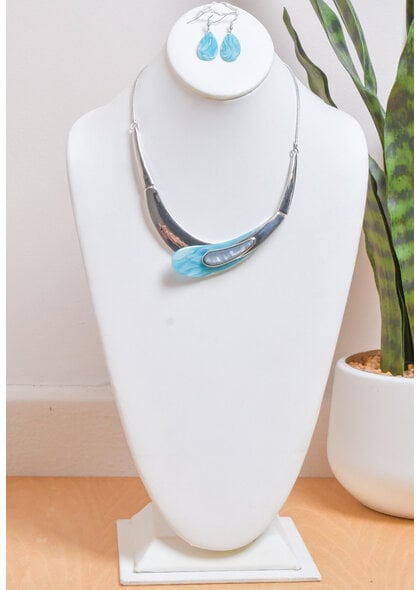 AJ Fashions Metal Crossover Necklace Set