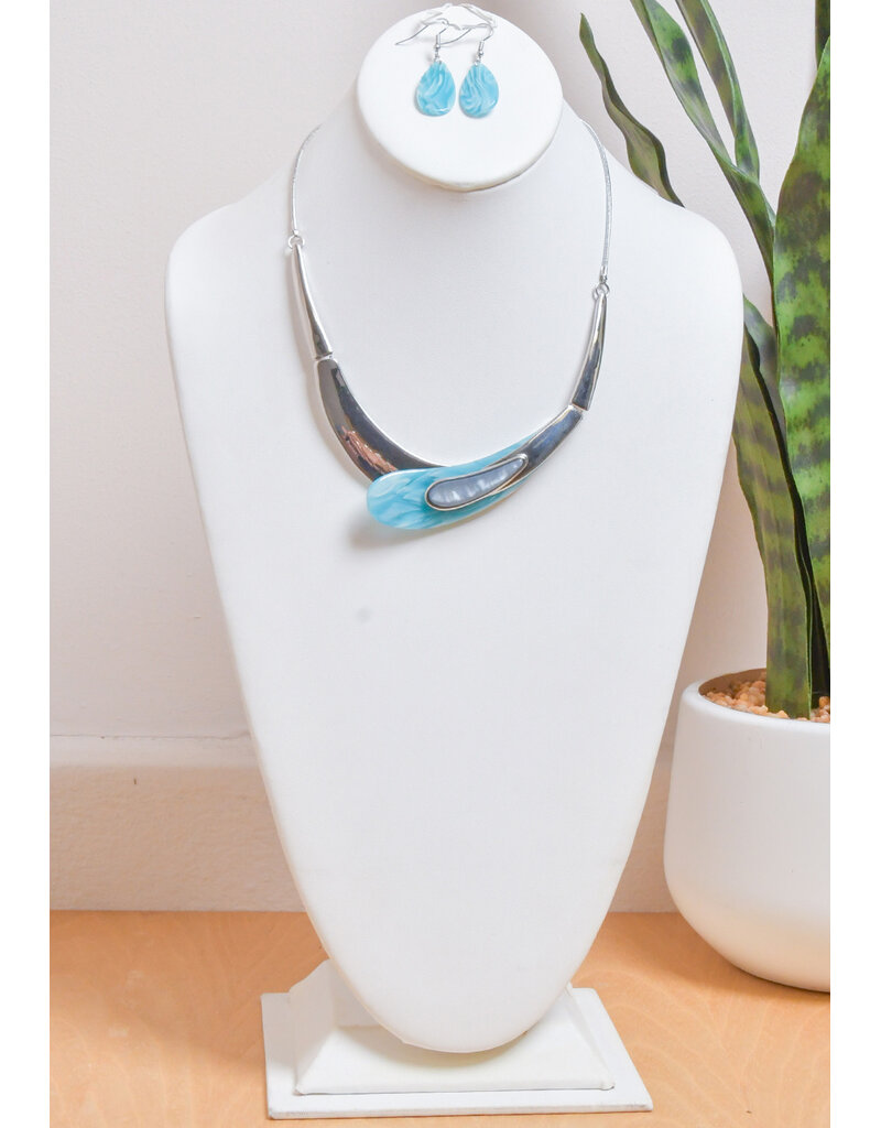 AJ Fashions Metal Crossover Necklace Set