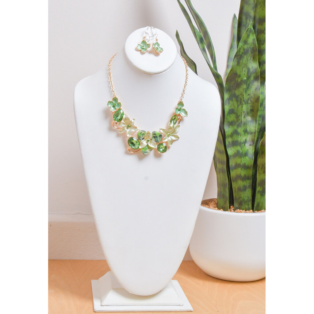 Necklace Set with Fused Flowers