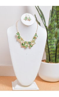 AJ Fashions Necklace Set with Fused Flowers