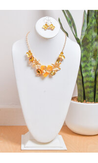 AJ Fashions Necklace Set with Fused Flowers