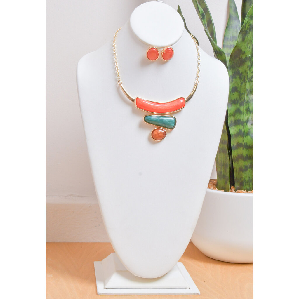 Necklace Set with Stacked Stones