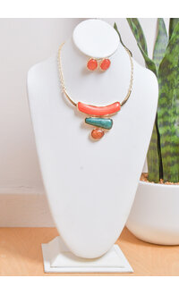 AJ Fashions Necklace Set with Stacked Stones