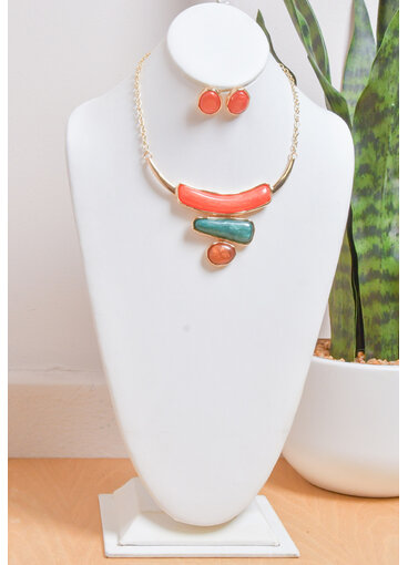 AJ Fashions Necklace Set with Stacked Stones