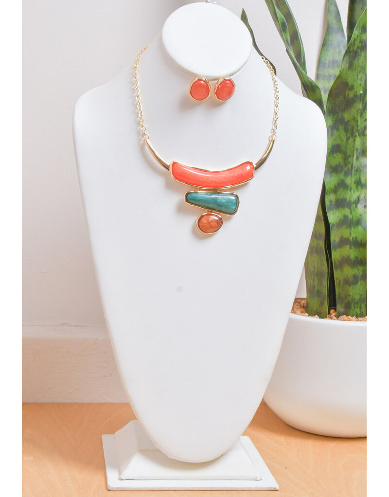 AJ Fashions Necklace Set with Stacked Stones