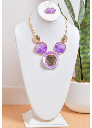 AJ Fashions Statement Necklace with 5 Circles