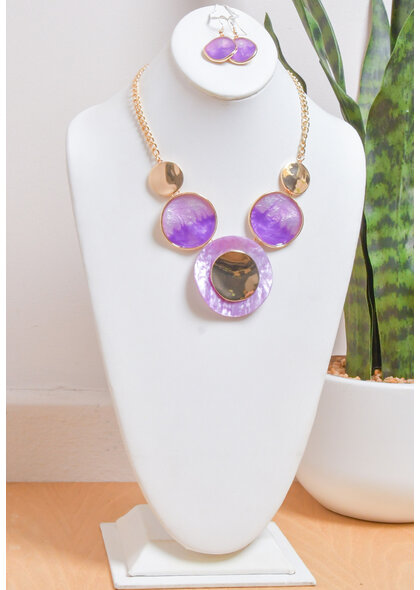 AJ Fashions Statement Necklace with 5 Circles