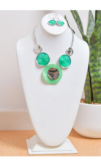 AJ Fashions Statement Necklace with 5 Circles