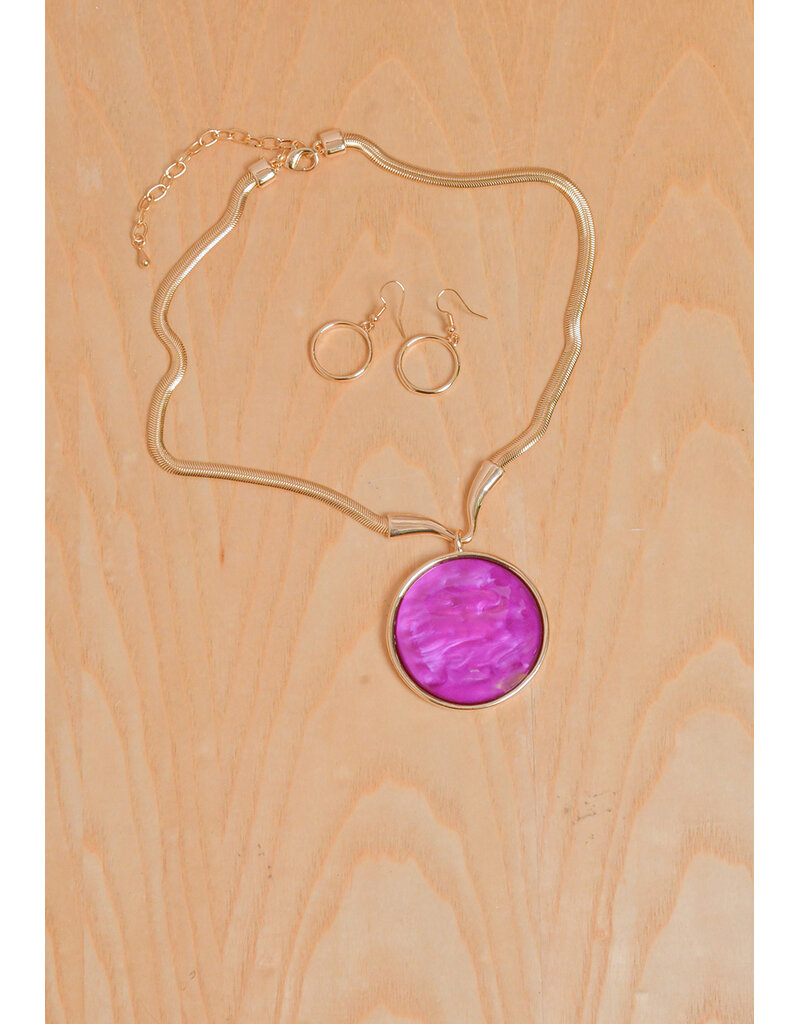 AJ Fashions Necklace Set with Big Circle Drop
