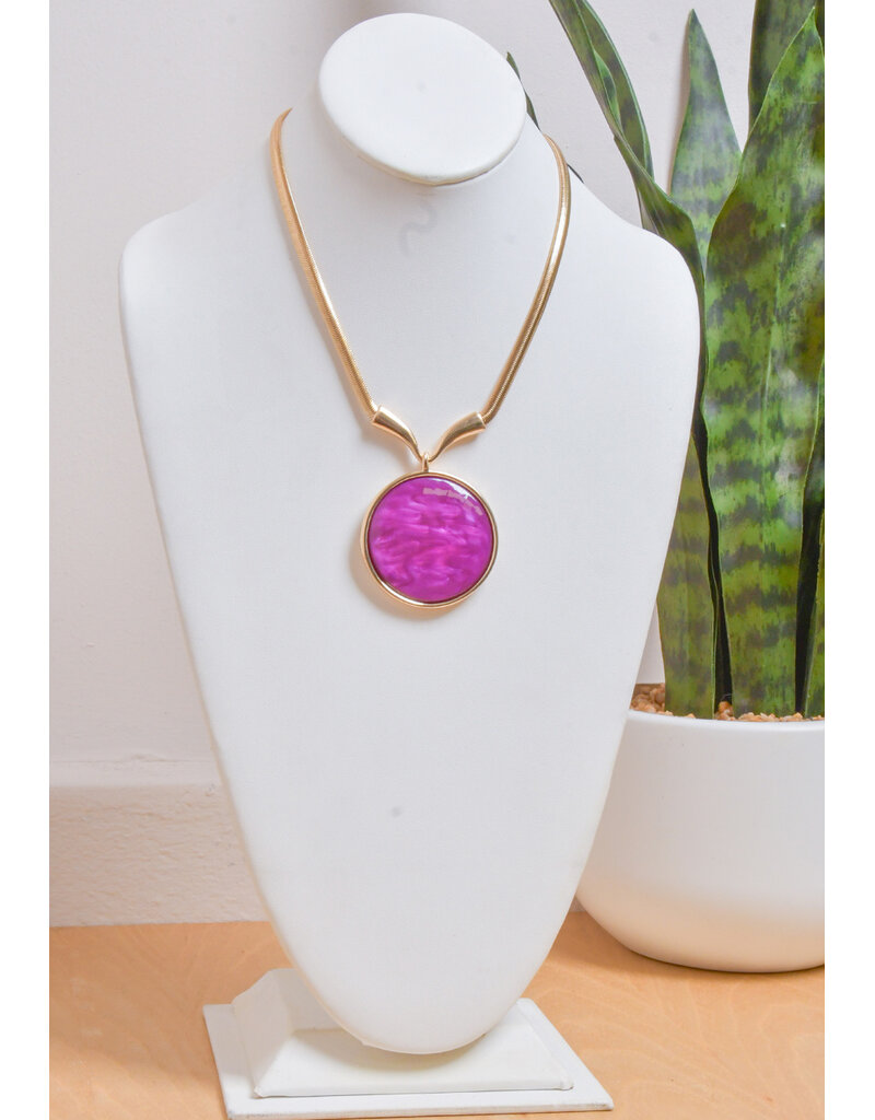 AJ Fashions Necklace Set with Big Circle Drop