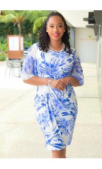 IGGIA- Floral Dress with Chiffon Sleeves