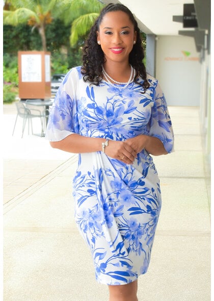 IGGIA- Floral Dress with Chiffon Sleeves