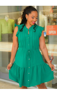 Julia Jordan KALLISTA- Button Down Frill Neck Dress