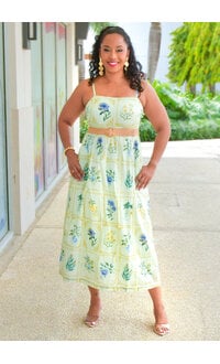 Maison Tara KIHEA- Floral Spaghetti Strap Dress with Belt