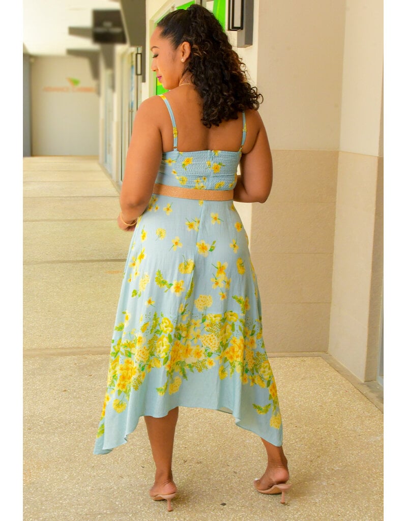 Maison Tara KAELO- Floral Spaghetti Strap Dress with Belt